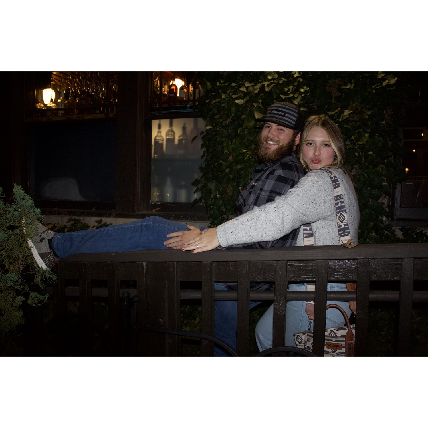 At Kinzie's B-Day Dinner, We always know how to be goofy together!
