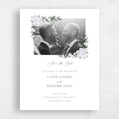 White Wedding Save the Date - Aldeney Photo