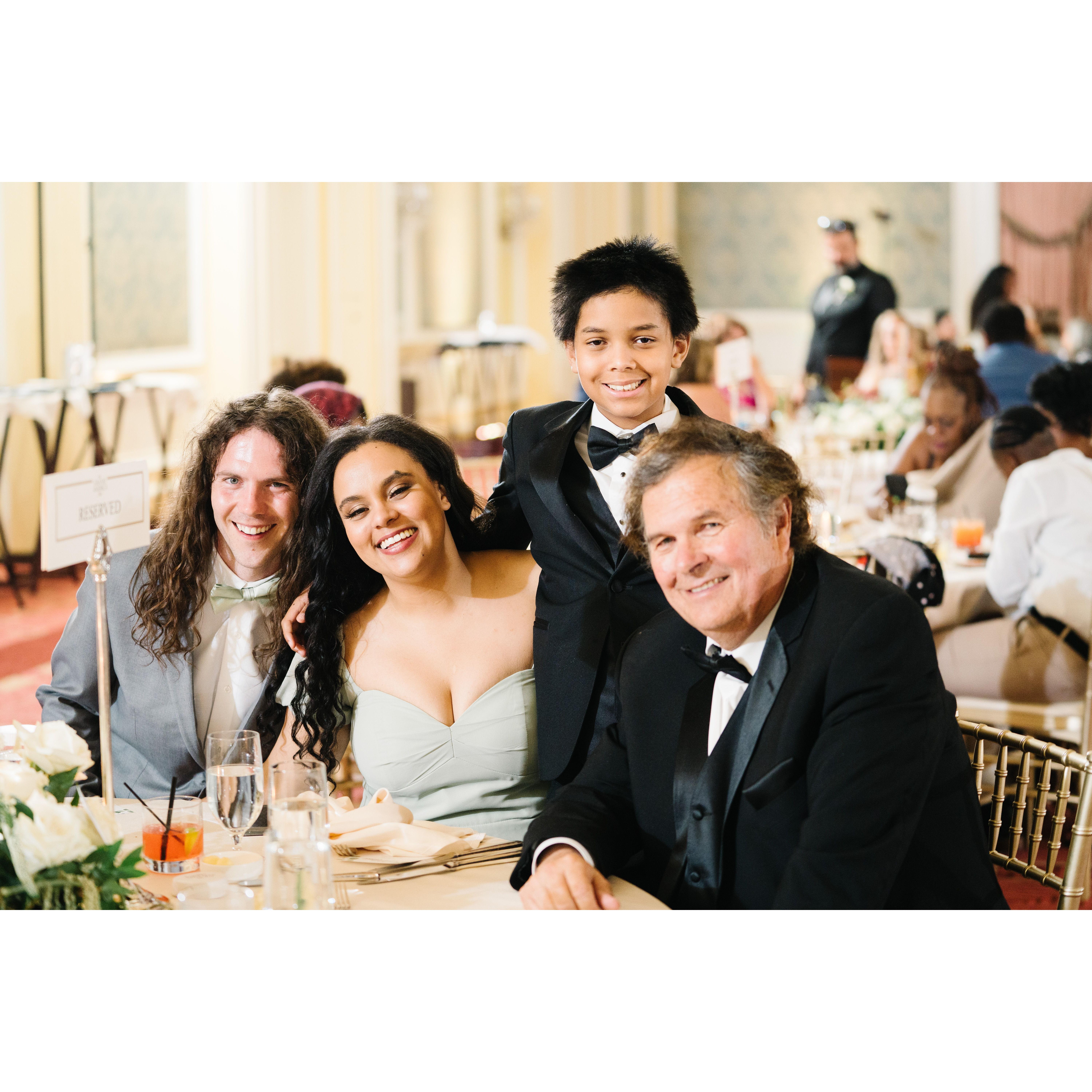 Ben, Sharon, Wrangler, and David Sr. at Skyla and JonRyheem's wedding. 24 July 2021.