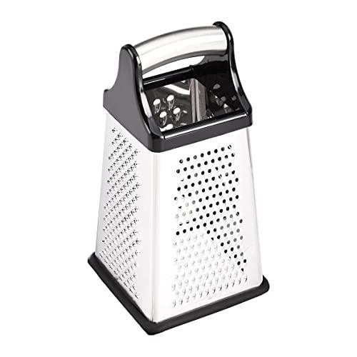 AmazonBasics 4-Sided Stainless Steel Box Grater with Storage Container, 10-Inch