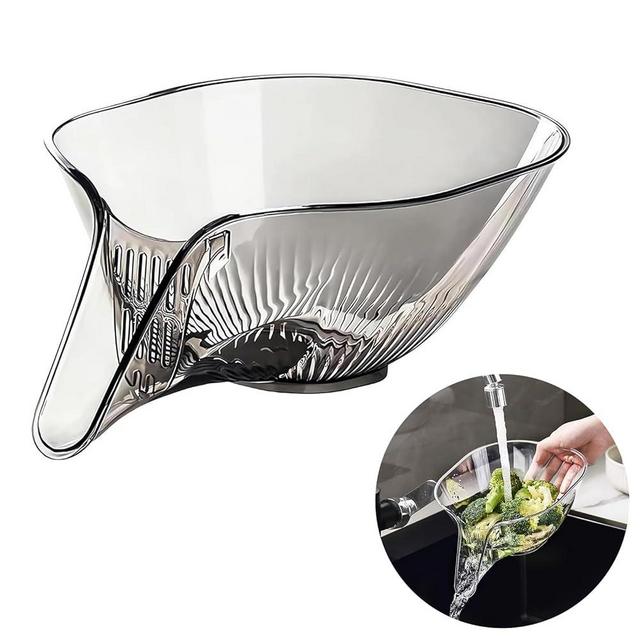 Multi-functional Drain Basket, New Fruit Cleaning Bowl with Strainer Container, Kitchen Sink Food Catcher Drainer Fruit Rinser Vegetable Washing Filter Bowl over the Sink Colander
