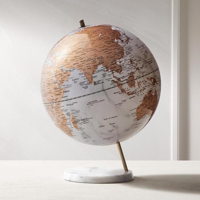 CB2 White Marble Globe