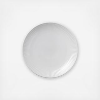 White Fluted Coupe Dessert Plate