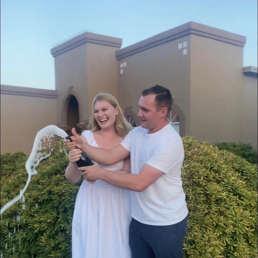 In 2023 we got engaged! We celebrated with friends and our family even came to visit.