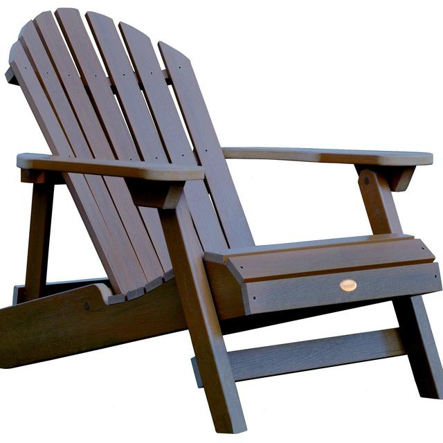 Highwood Hamilton Folding and Reclining Adirondack Chair, Adult Size, Weathered Acorn