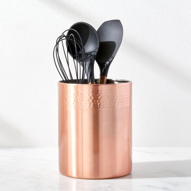 Textured Copper Utensil Holder