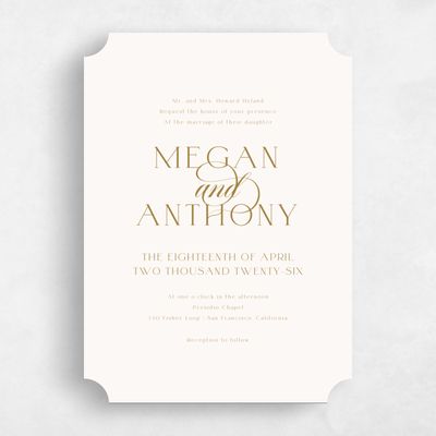 Ticket Wedding Invitation - Hodgson Portrait