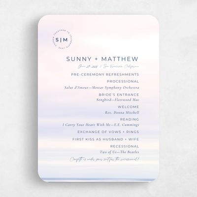 Purple Rounded Wedding Program - Dacosta