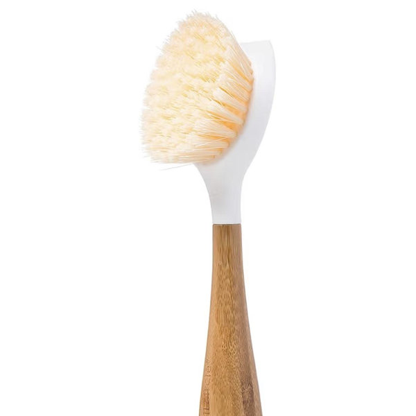 Full Circle Be Good - Bamboo Handle Dish Brush – Sustainable Kitchen Cleaning with Tough Bristles - Natural Dish Scrubber, Nonstick & Cast Iron Cleaner - Long Handle Brush for Dishes, Pots, and Pans
