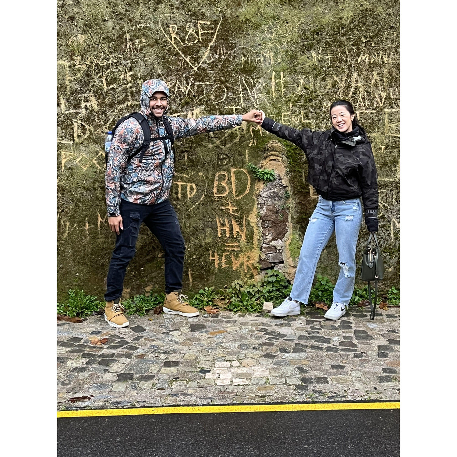 Their first international trip was to Portugal. Bradley drew their initials on the wall outside of a castle and cemented their future as B&H.