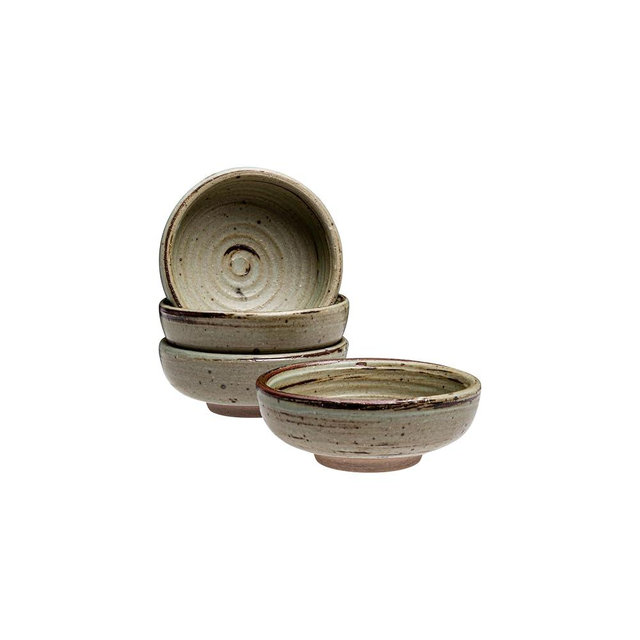 Vikko Modern Stoneware Dip Dishes, Set of 4 Mini Bowls, 3" Dish for Dips, Charcuterie Boards, Condiments, Small Decorative Serving Bowl, Microwave and Dishwasher Safe, Earthtones