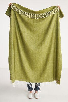 Solid Herringbone Throw Blanket