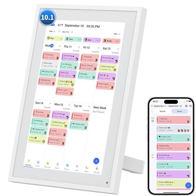 Calendar Digital 10.1 Inch, Digital Frame Combined Smart Touch Screen Electronic Wall Planner Family Organizer Chore for Family Schedules Gift for Mother Mom Women Grandpa