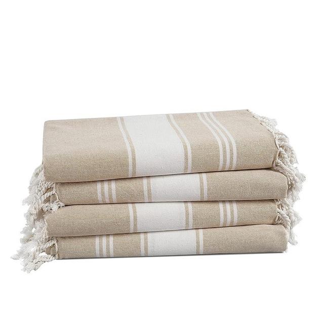 LANE LINEN 100% Cotton Beach Towel with Bag 4 Piece Towels Oversized 39"x71" Pool Absorbent Extra Large Quick Dry Sand Travel Towel - Beige