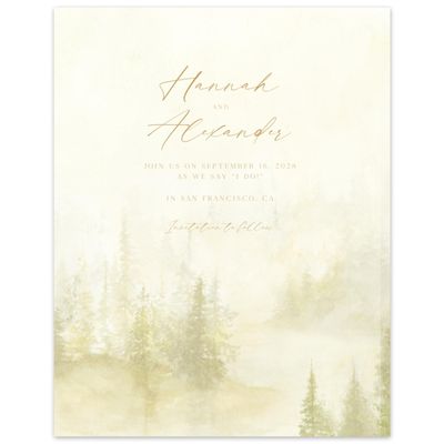 Dijon, Yellow Wedding Digital Save the Date - Forest Portrait