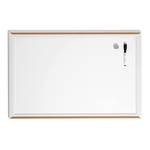 U Brands Pin It Combination Dry Erase Board with Modern Frame, Office Supplies, 20” x 30”