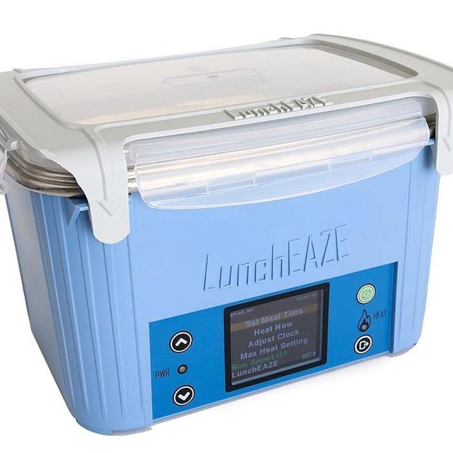 LunchEAZE - The automatic, battery powered, cordless, self heated electric lunch box - For jobsites, work, travel, or students - Meal prep friendly, BPA Free, 220°F heat, with Bluetooth.