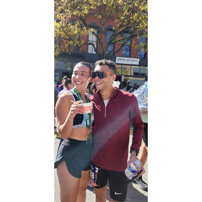 Our most recent race in Oct, Nick did his first half and Ellie set a 20 minute PR in the marathon!