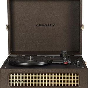 Crosley CR8017B-CO Voyager Vintage Portable Vinyl Record Player Turntable with Bluetooth in/Out and Built-in Speakers, Cocoa