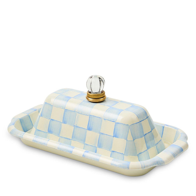 MacKenzie-Childs Sky Check Butter Box