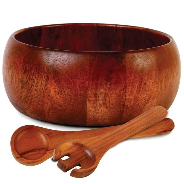 Gibson Home 67oz 3pk Wood Laroda Salad Bowls