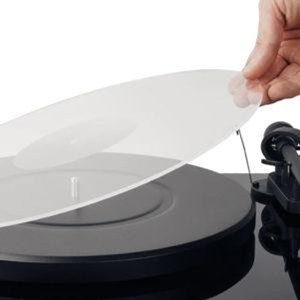 Hudson HiFi Acrylic Turntable Clear Mat - Enjoy Richest Tones, Crispest Sonic Clarity, Tightest Bass - 11.75” Anti-Static Platter Slipmat w/Label Recess