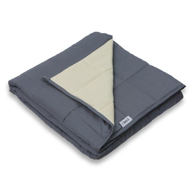 ZonLi Anti Anxiety Weighted Cool Blanket (20lbs for 180-220 lbs Individual, 55'x82'', Grey/Cream) for Adults Women, Men, Children | Great for Insomnia, Autism, Stress Relief | Fit King Sized Bed