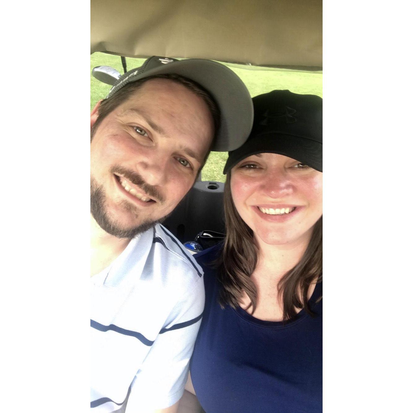 A little golf outing while 9 months pregnant...okay maybe I just drove Josh around while he golfed 😉