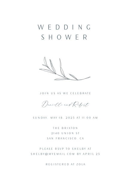 Avila Classic | White | Zola Wedding & Bridal Shower Invitations