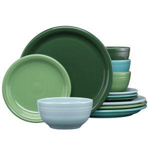 Mixed Aegean Bistro Coupe 12-Piece Dinnerware Set, Service for 4