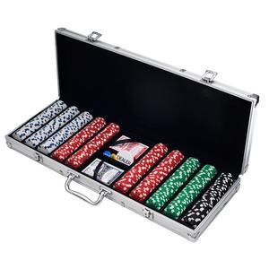 Trademark Poker 10-1090-500SQL Poker Chip Set for Texas Holdem, Blackjack, Gambling with Carrying Case, Cards, Buttons and 500 Dice Style Casino Chips (11.5 gram)