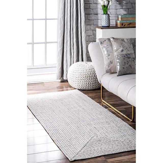 nuLOOM Wynn Braided Indoor/Outdoor Runner Rug, 2' 6" x 12', Ivory