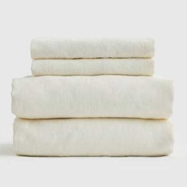 Organic Brushed Cotton Sheet Set in Ivory