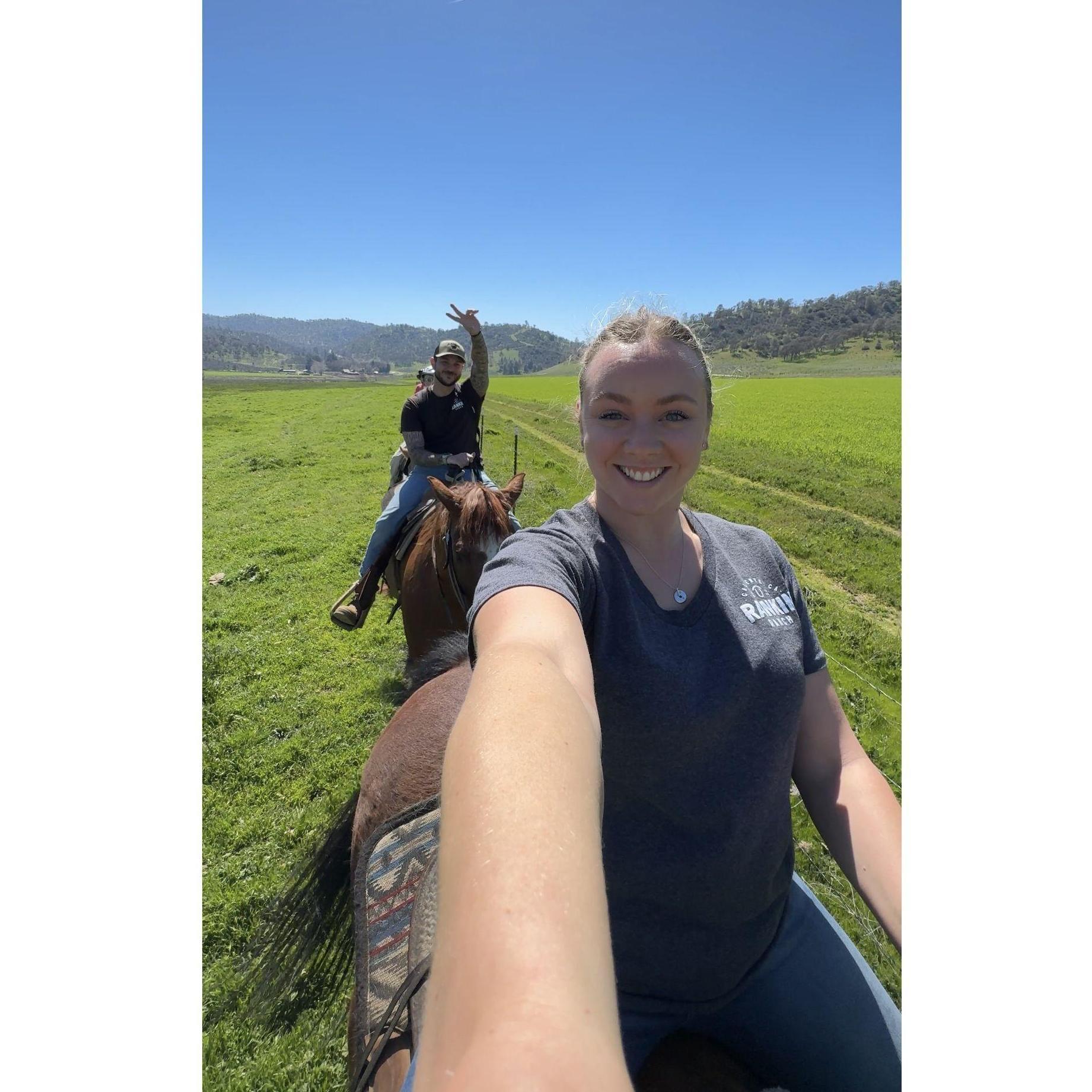 Horseback riding at the ranch in California