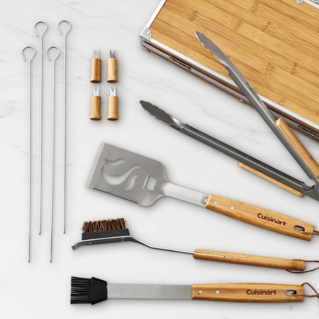 Cusinart 13 Piece Bamboo Handle Grill Tool Set