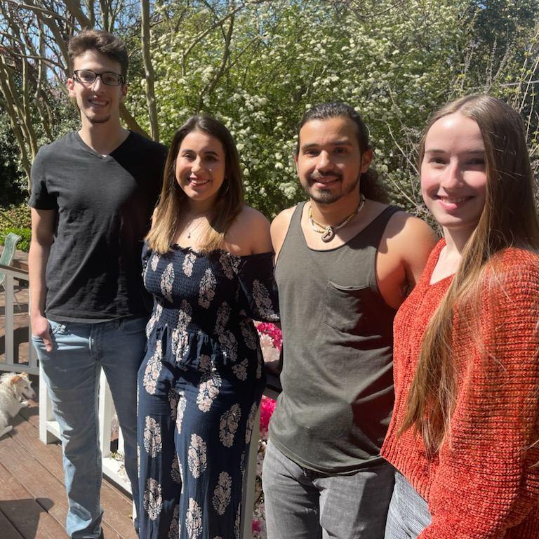 This photo was taken during our first Easter in Memphis. It also features Sierra (matron of honor) and Toby (groomsman). - April 4, 2021