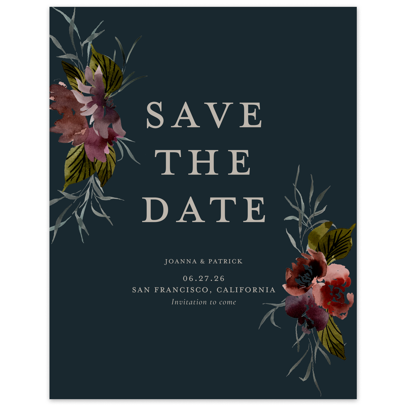 Floral Save The Date Card Templates - Zola