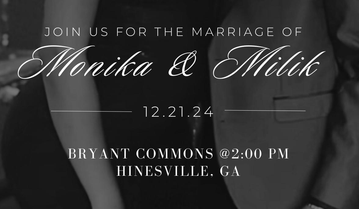 The Wedding Website of Monika Gilliard and Milik Wallace