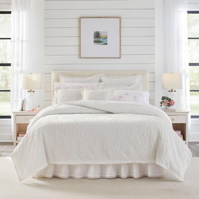 3pc Full/Queen Rowland Duvet Set White - Laura Ashley