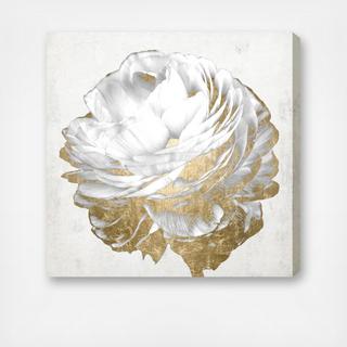 Gold and Light Floral Canvas Art
