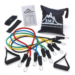 Black Mountain Products Resistance Band Set with Door Anchor, Ankle Strap, Exercise Chart, and Resistance Band