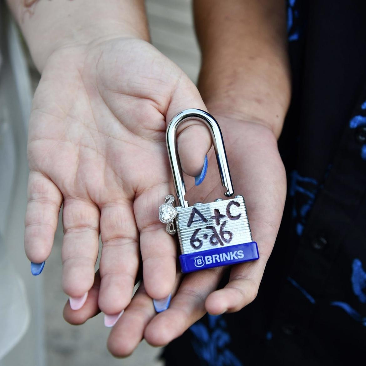 The ring and the lock that symbolize all love forever and how we will always be locked together