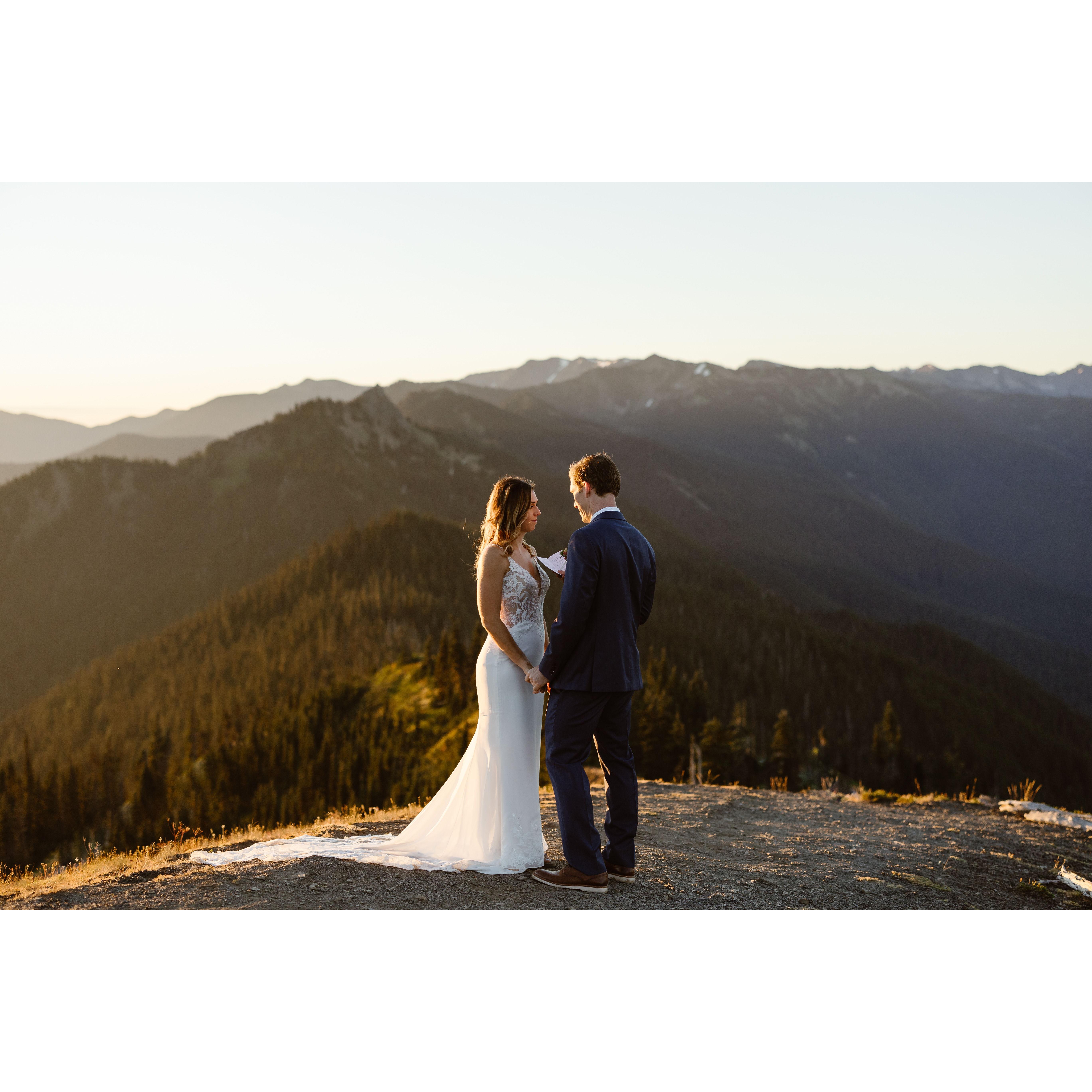 We started with private vows at sunrise on Hurricane Ridge.