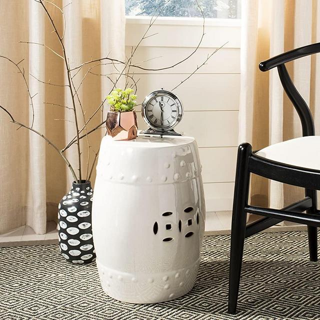 Safavieh Modern Ming Ceramic Decorative Garden Stool, Cream
