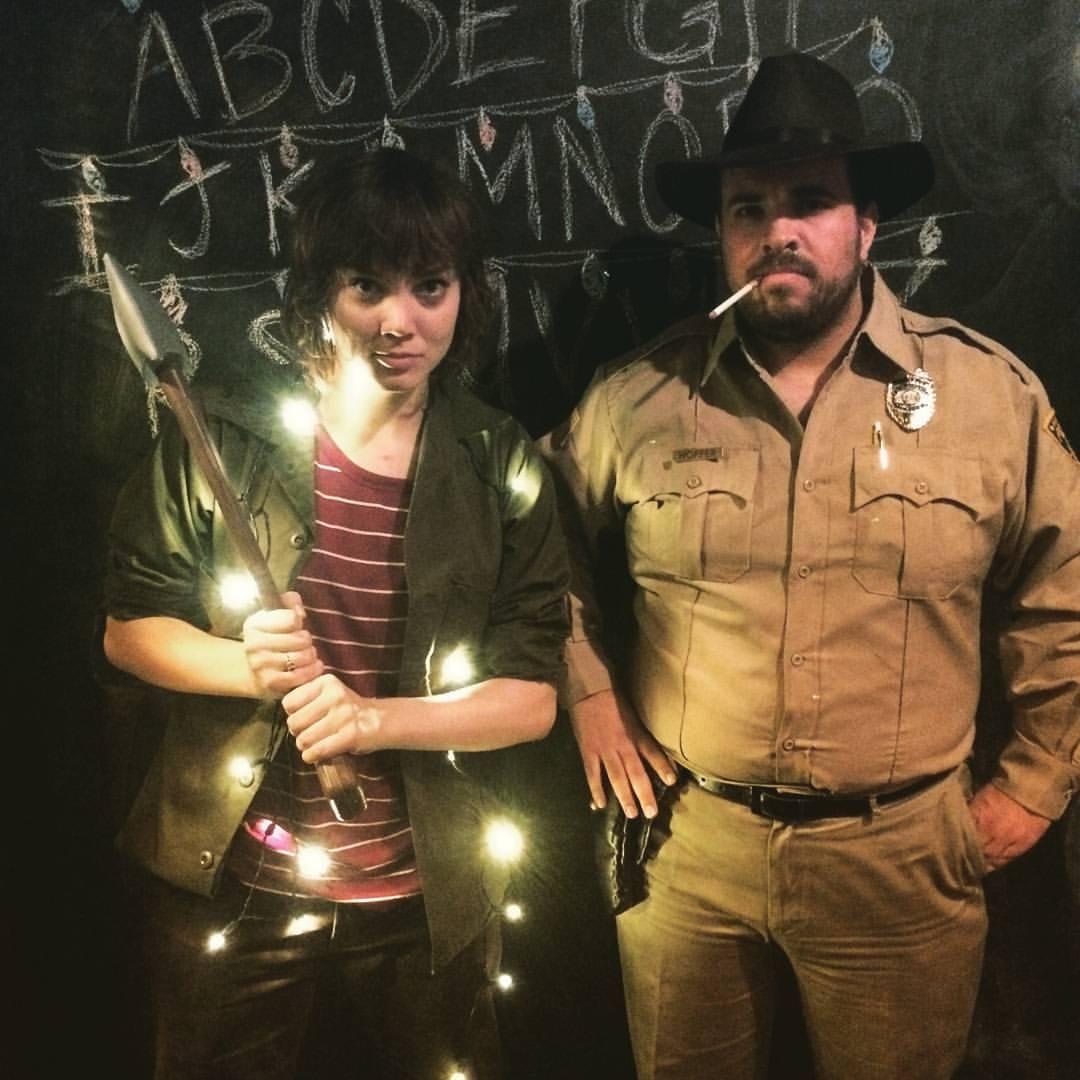Our first Halloween together (where we discovered John's likeness to David Harbour).