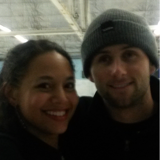 One of our first dates!  We went ice skating in Belmont.  This is also probably the first picture most of our families / friends saw of us together.