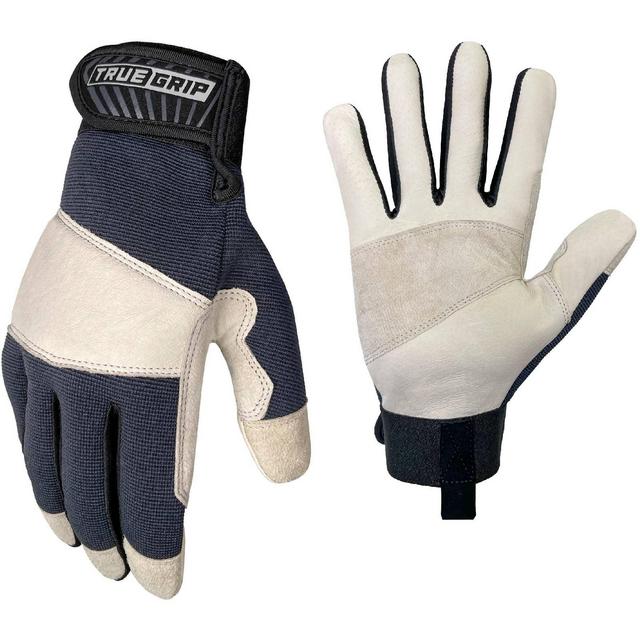 True Grip Pigskin Hybrid General Purpose Gloves Dark Gray