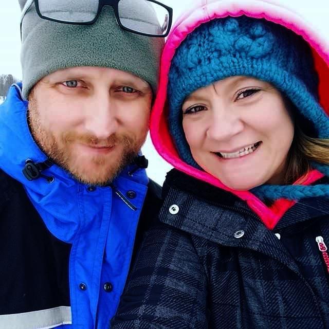 My FIRST time ice fishing! This was after Brian almost broke his leg the day before I got there.