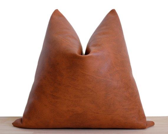 Faux Leather Pillow Cover | Naima