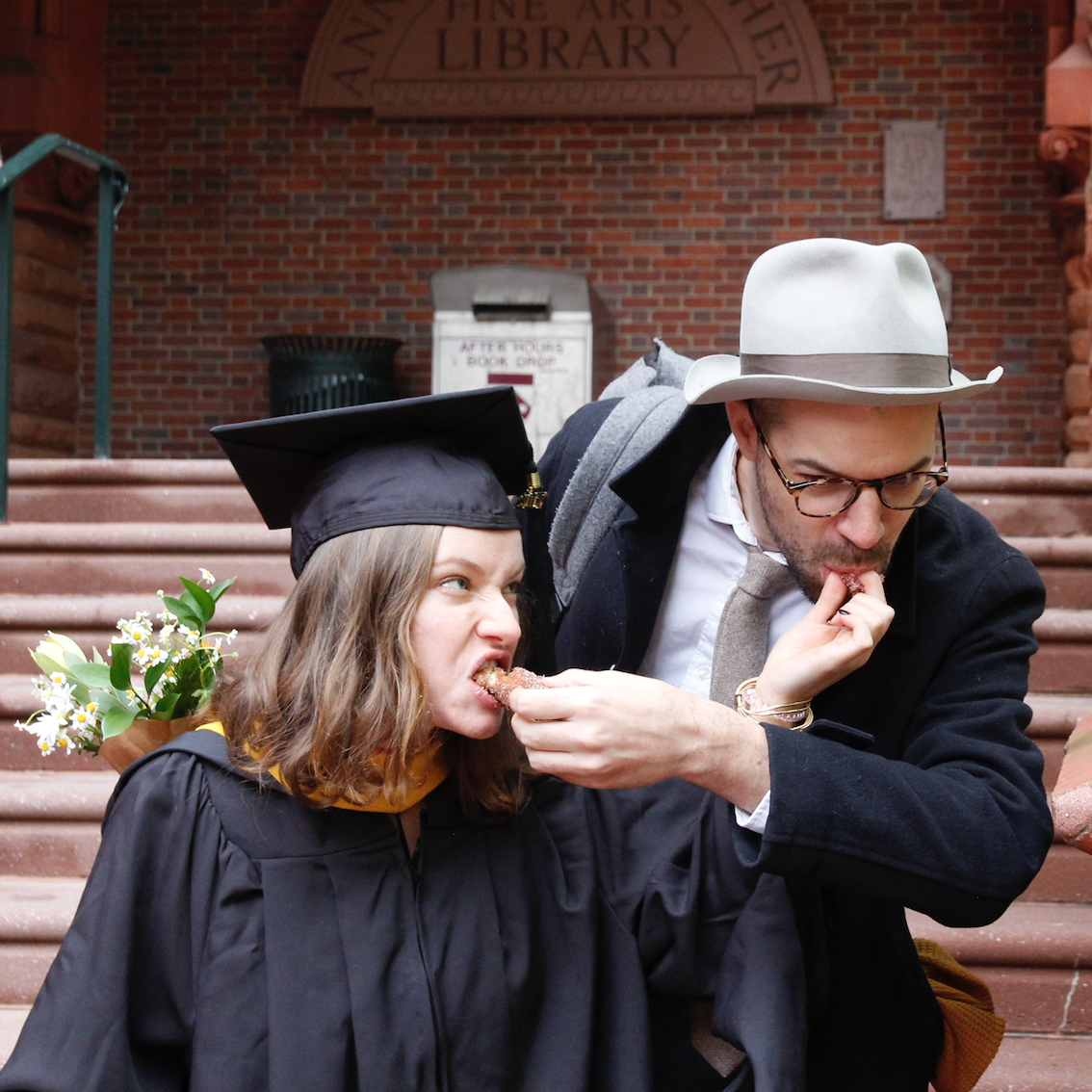 Celebrating graduation with donuts